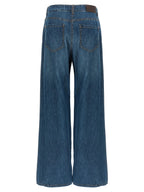 Brunello Cucinelli Blue Cotton Relaxed Fit Jeans