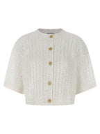Brunello Cucinelli White Linen Cardigan