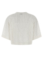 Brunello Cucinelli White Linen Cardigan
