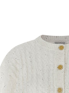 Brunello Cucinelli White Linen Cardigan