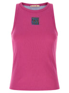 Marni Fuchsia Cotton Sleeveles T-Shirt