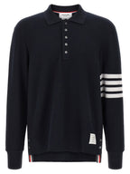 Thom Browne Blue Cotton Polo Shirt
