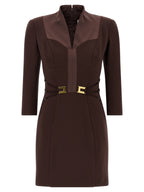 Elisabetta Franchi Brown Polyester Short Dress