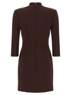 Elisabetta Franchi Brown Polyester Short Dress