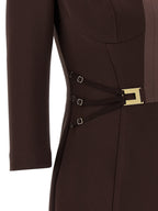 Elisabetta Franchi Brown Polyester Short Dress