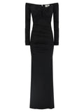Black Viscose Long Dress