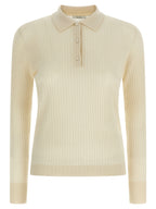 Max Mara White Cashmere Polo Shirt