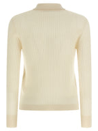 Max Mara White Cashmere Polo Shirt