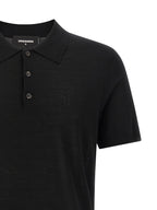 Dsquared² Black Wool Polo Shirt
