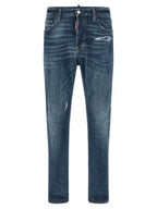 Dsquared² Blue Cotton Straight-Leg Jeans