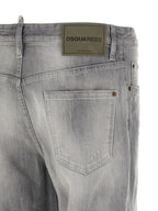 Dsquared² Gray Cotton Straight-Leg Jeans