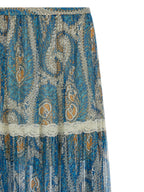 Etro Blue Silk Mini Skirt