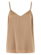 Fabiana Filippi Beige Viscose Tank Tops