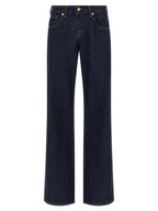 7 For All Mankind Blue Cotton Straight-Leg Jeans