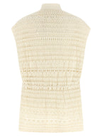 Fabiana Filippi Beige Cotton Sleeveless Jacket