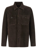 MooRER Brown Lamb Leather Leather Jacket