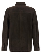 MooRER Brown Lamb Leather Leather Jacket