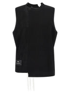Black Rayon Sleeveless Jacket