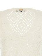 Twinset White Cotton Sleeveles T-Shirt
