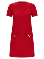 Valentino Garavani Multicolor Virgin Wool Short Dress