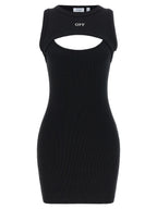 Off-White Bicolor Cotton Short Dress