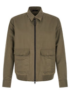 Bicolor Linen Full-Length Jacket