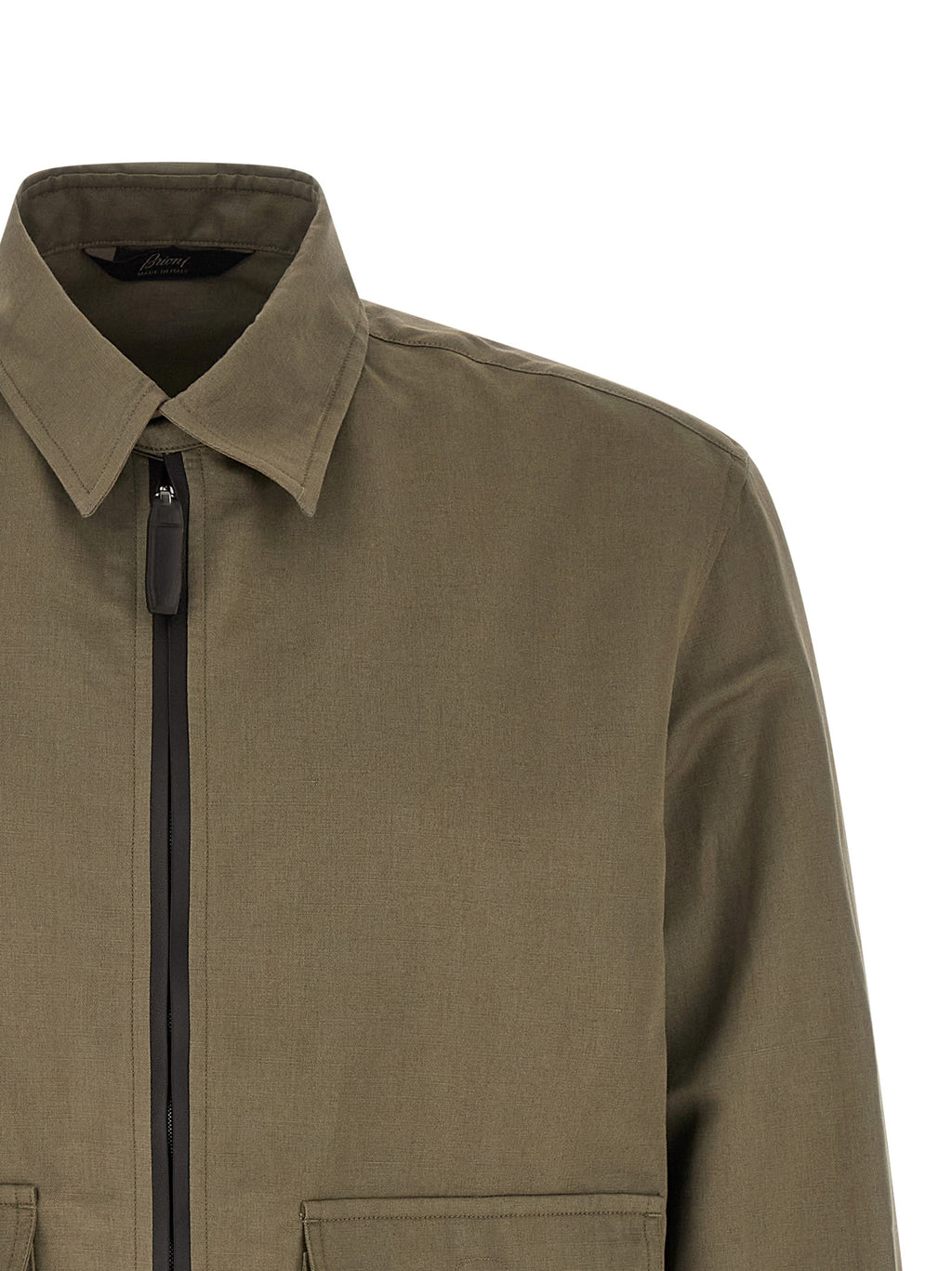 Bicolor Linen Full-Length Jacket