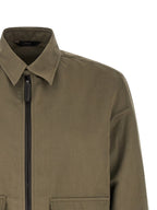 Bicolor Linen Full-Length Jacket