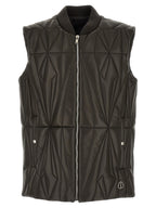Rick Owens Brown Lamb Leather Sleeveless Jacket