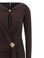 Elisabetta Franchi Brown Viscose Long Dress