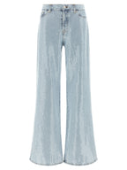 7 For All Mankind Blue Cotton Flared Jeans