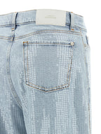 7 For All Mankind Blue Cotton Flared Jeans