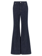 7 For All Mankind Blue Cotton Flared Jeans