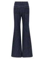 7 For All Mankind Blue Cotton Flared Jeans