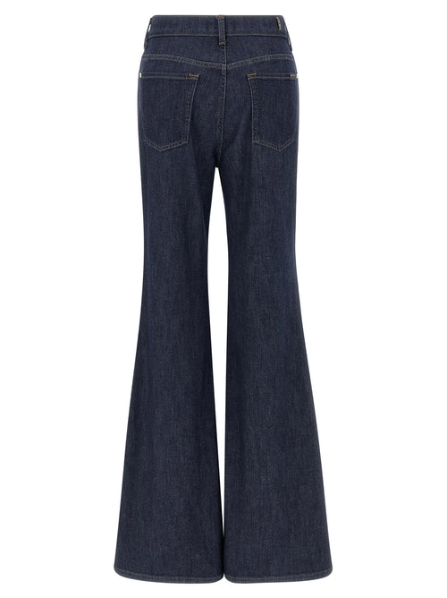 7 For All Mankind Blue Cotton Flared Jeans