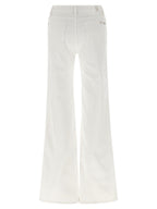 7 For All Mankind White Cotton Flared Jeans