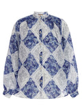 Twinset Blue Stingray Leather / Ray Skin Blouse