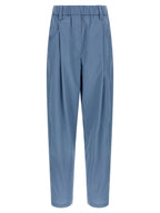 Brunello Cucinelli Blue Cotton Casual Pants