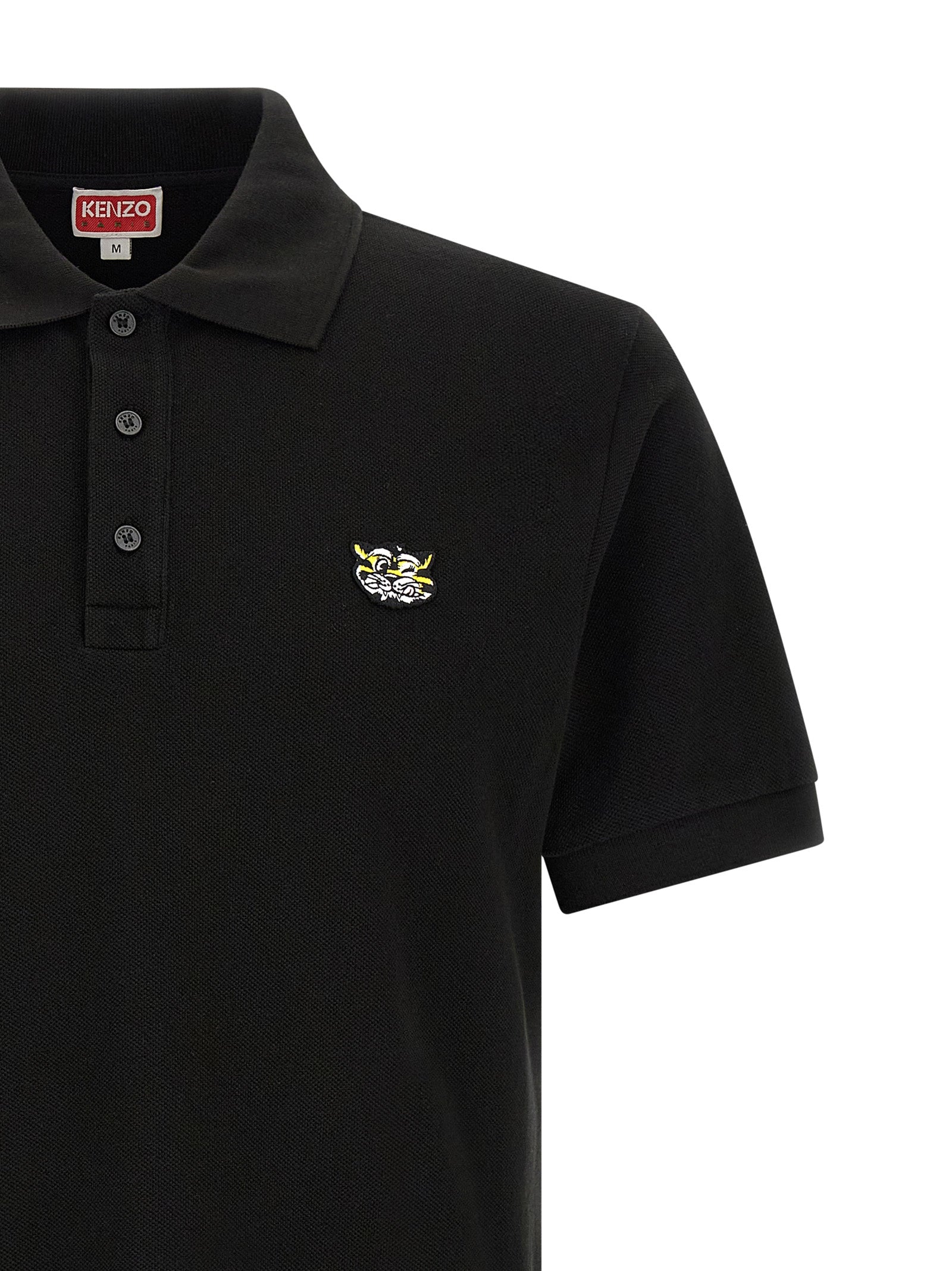 Schwarzes Poloshirt aus Baumwolle