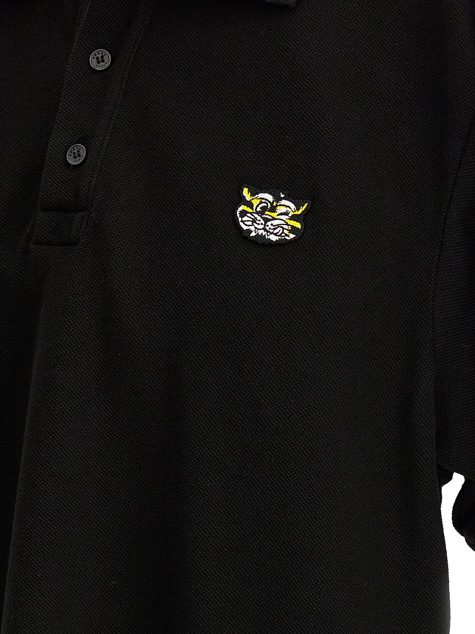Schwarzes Poloshirt aus Baumwolle