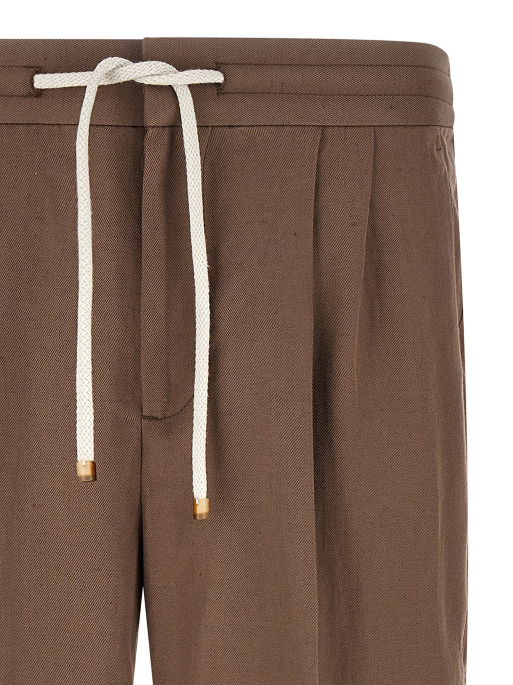 Brown Linen Casual Pants