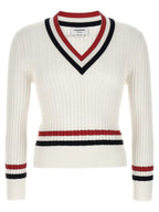 Thom Browne White Cotton Cardigan