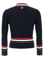 Thom Browne Blue Cotton Cardigan