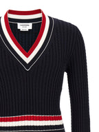 Thom Browne Blue Cotton Cardigan