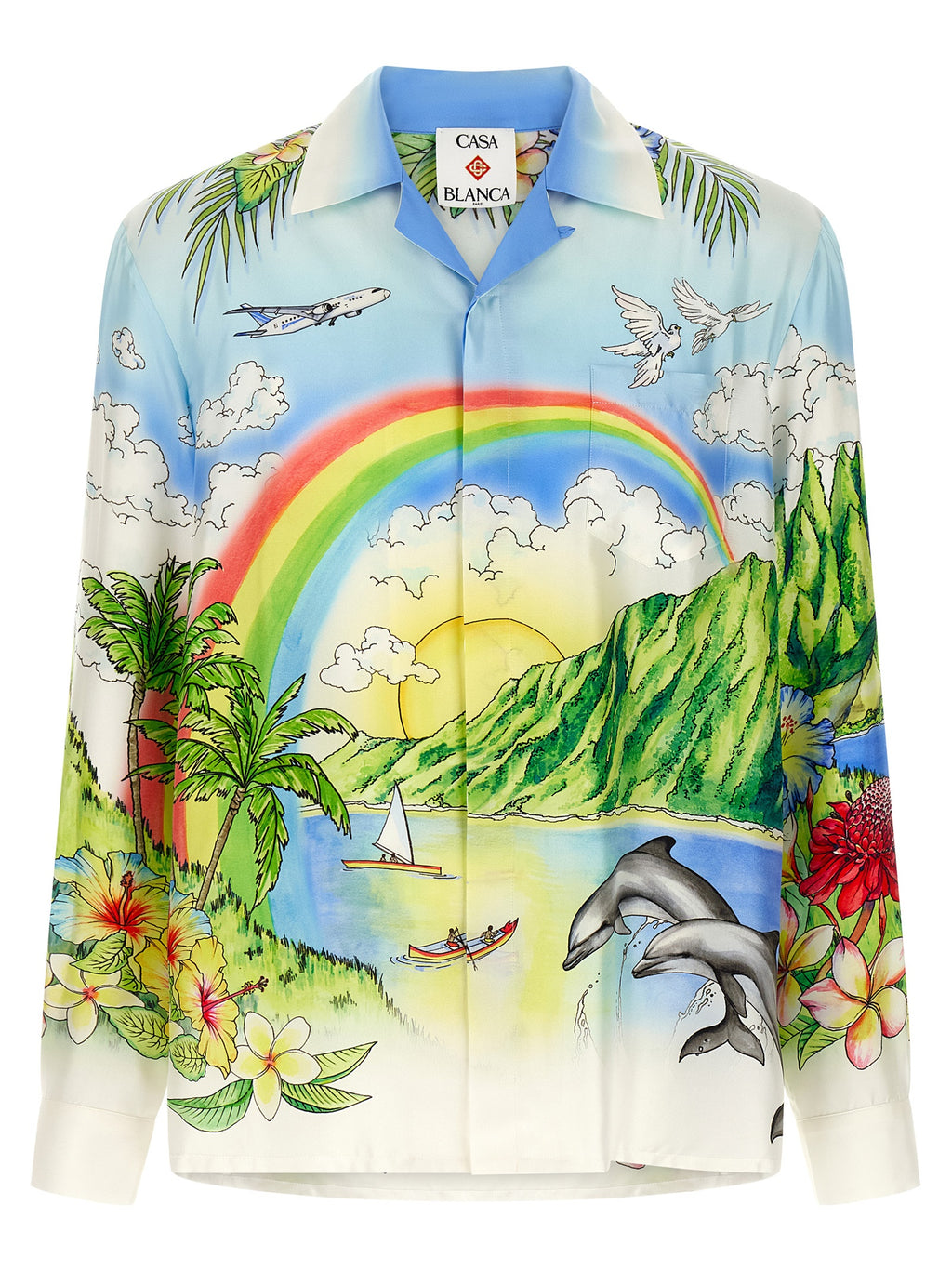 Blouse in multicoloured silk