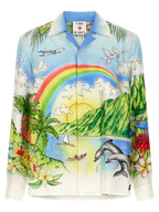 Blouse in multicoloured silk