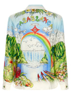 Blouse in multicoloured silk