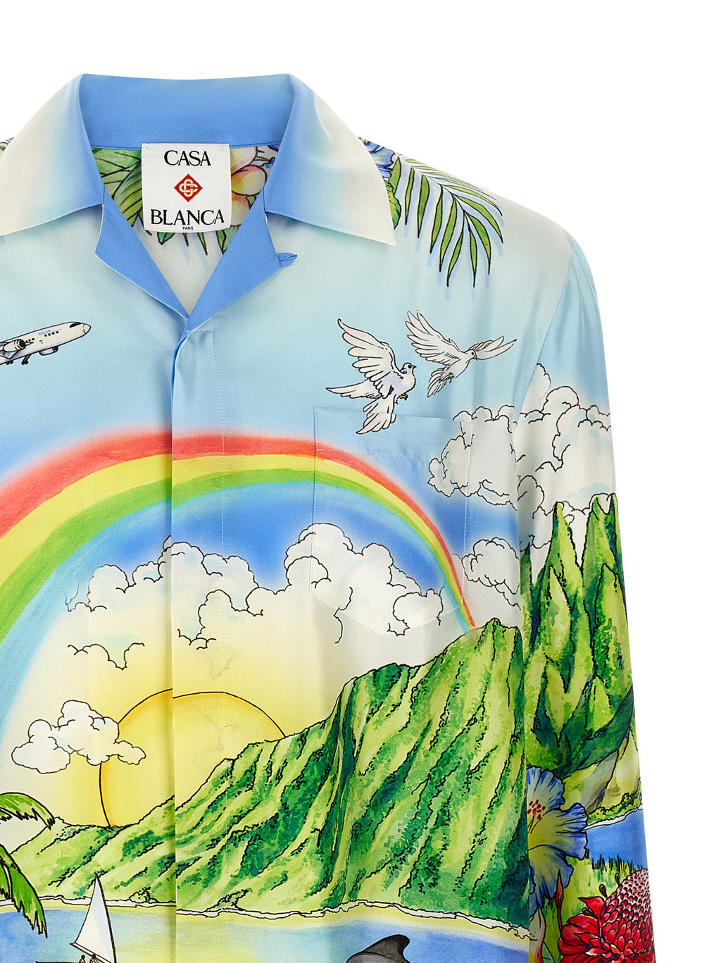 Blouse in multicoloured silk
