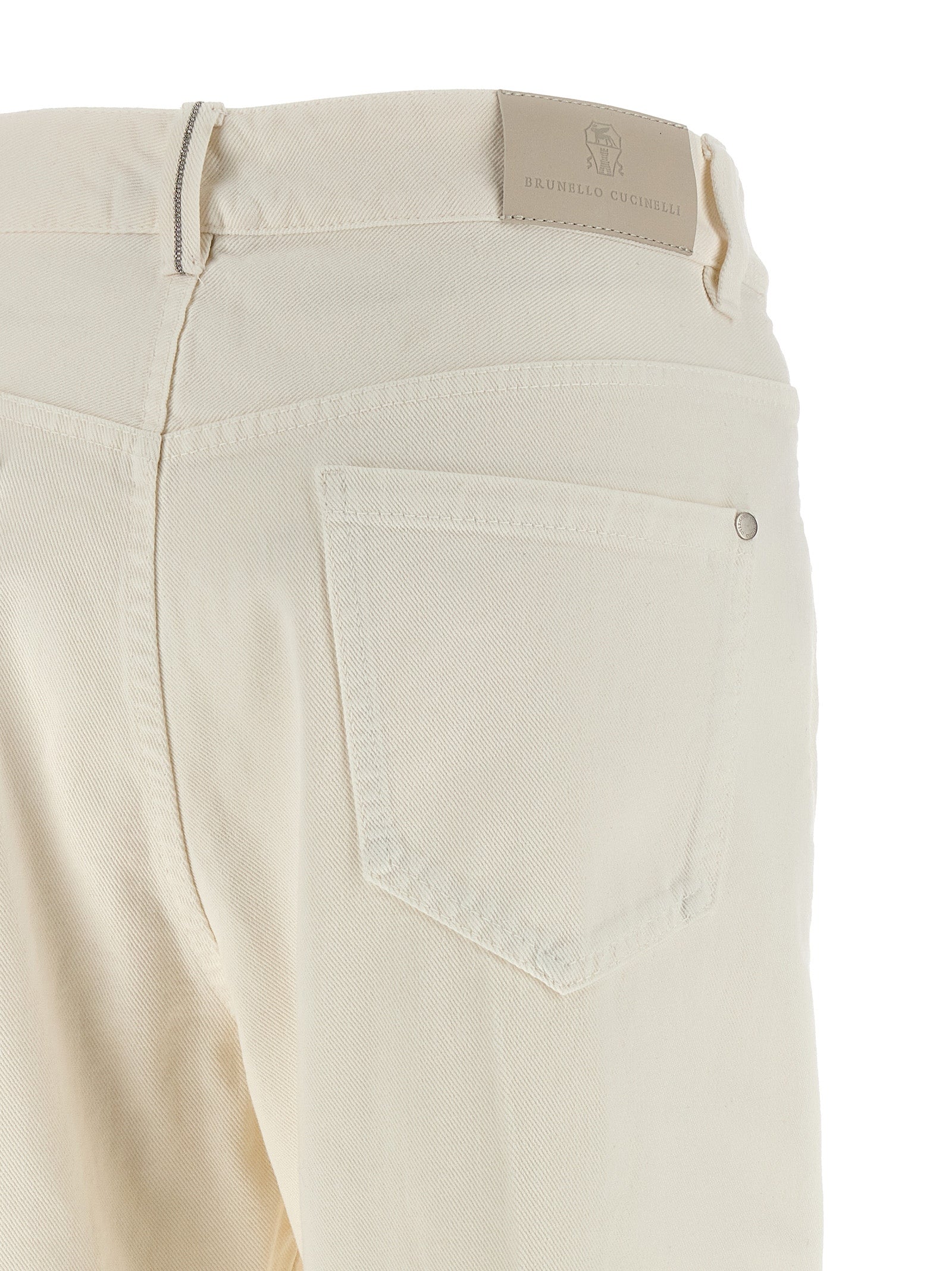 Weiße Jeans mit entspanntem Schnitt aus Baumwolle
