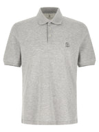 Brunello Cucinelli Gray Cotton Polo Shirt